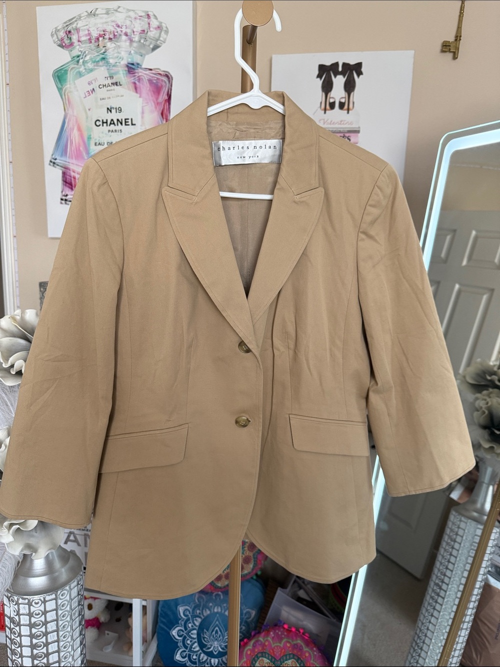 Women's Beige Blazer Jacket